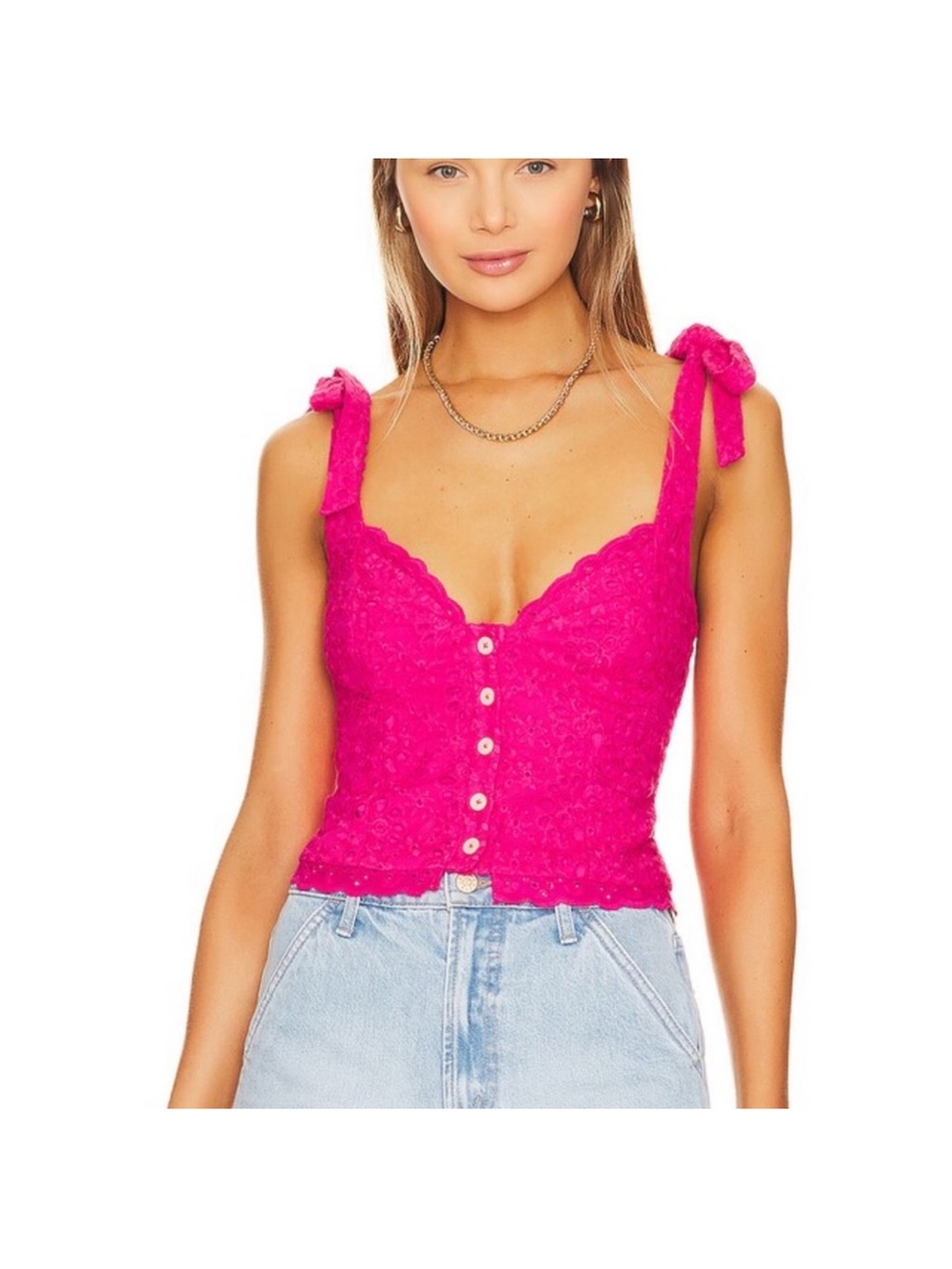 MAJORELLE button tank top